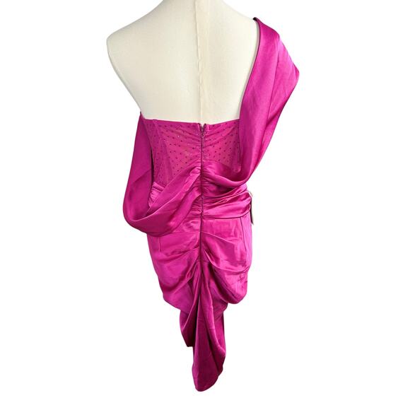 Miss Circle pink corset crystal Darlene off shoulder dress size Medium NWT $169 - Picture 5 of 8